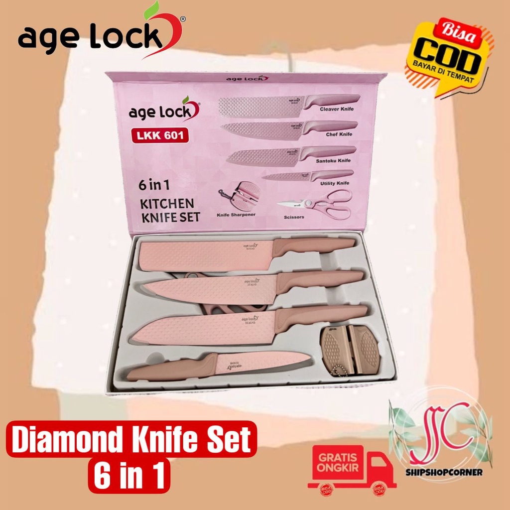 Age Lock Diamond Knife Diamond set 6 in 1 bukan stein