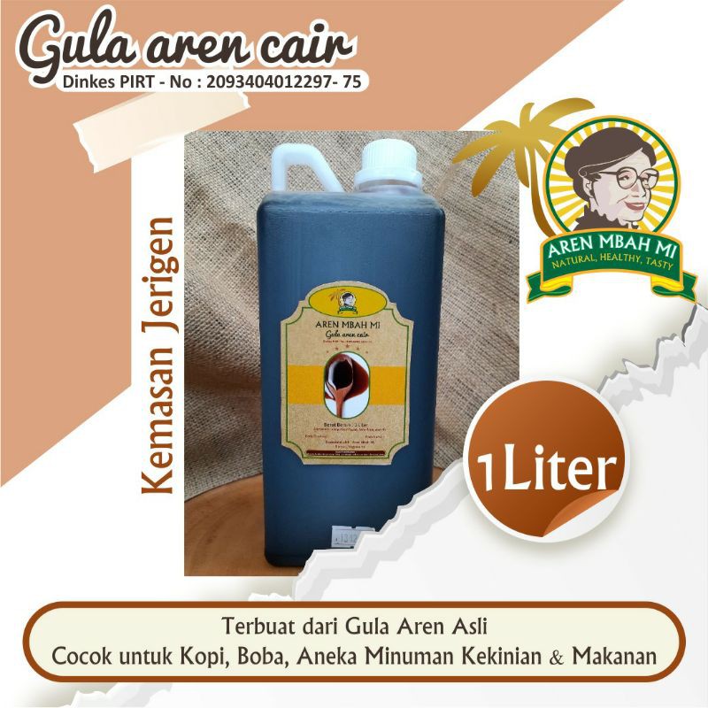 

( Aren Mbah Mi ) Gula Aren Cair Asli Ukuran 1 liter ( berat bersih isi 1,4 kg )