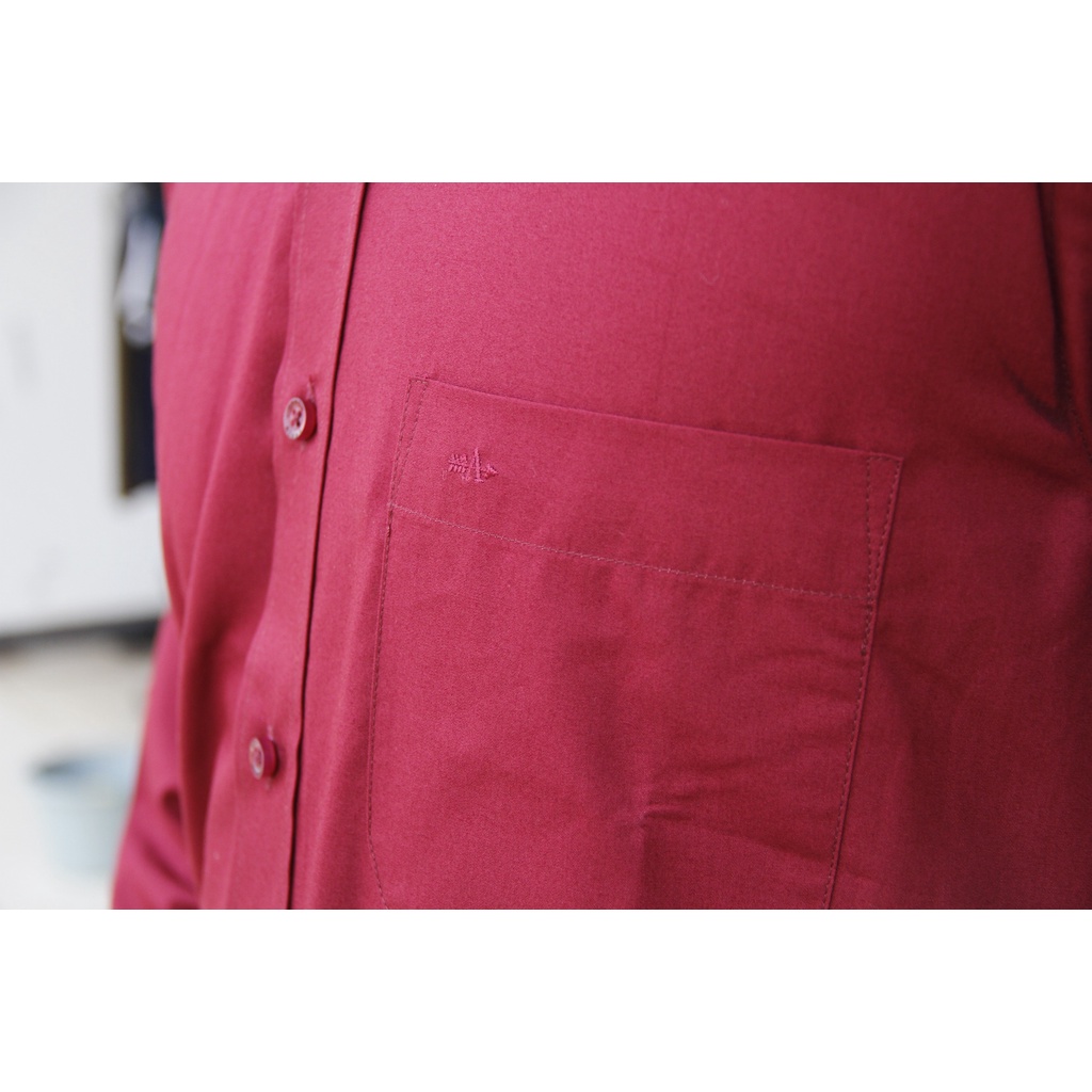 COD Kemeja Pria Lengan Panjang Arrow 02A Reguler Maroon Polos 100% Original Brand