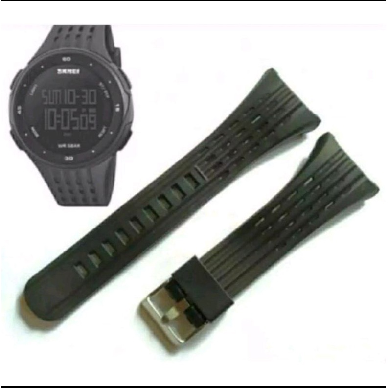 Strap tali jam tangan SKMEI1219 tali jam skmei1219 karet hitam