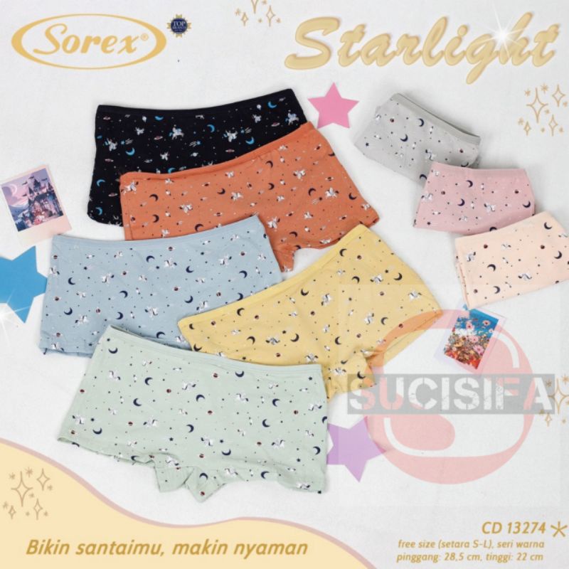 CD Boxer Sorex Fashion Wanita Mini Boxer Freesize (Setara Size S-L) CD 13274