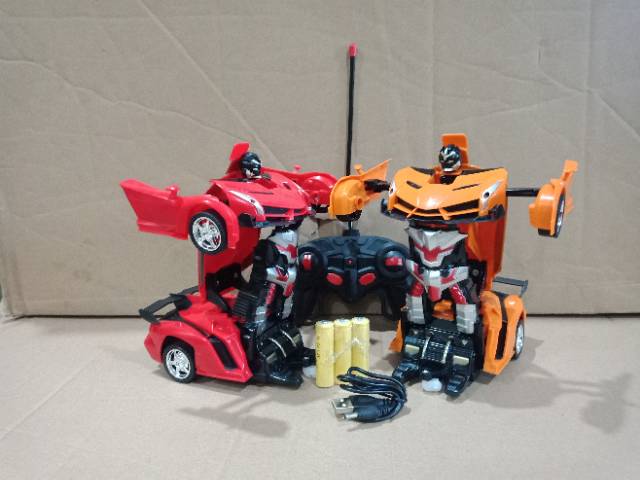 REMOTE CONTROL RC CAR MOBIL JADI ROBOT MAINAN ANAK RC ROBOT AUTOBOT RC TRANSFORMER