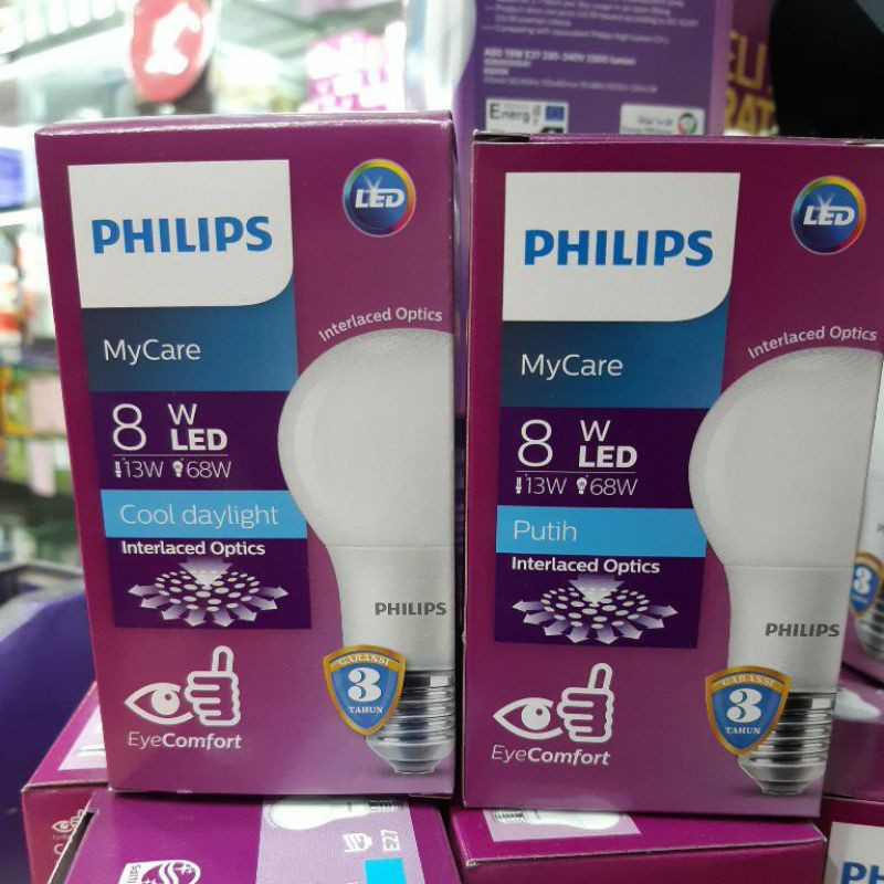 lampu led philips 8watt putih