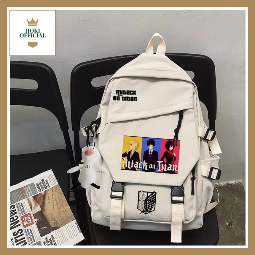 [COD] Attack On Titan Ransel Pria Wanita Kapasitas Besar Tas Sekolah Ransel Anime Sablon Levi Ackerman Mikasa Eren Yeager HokiOfficial