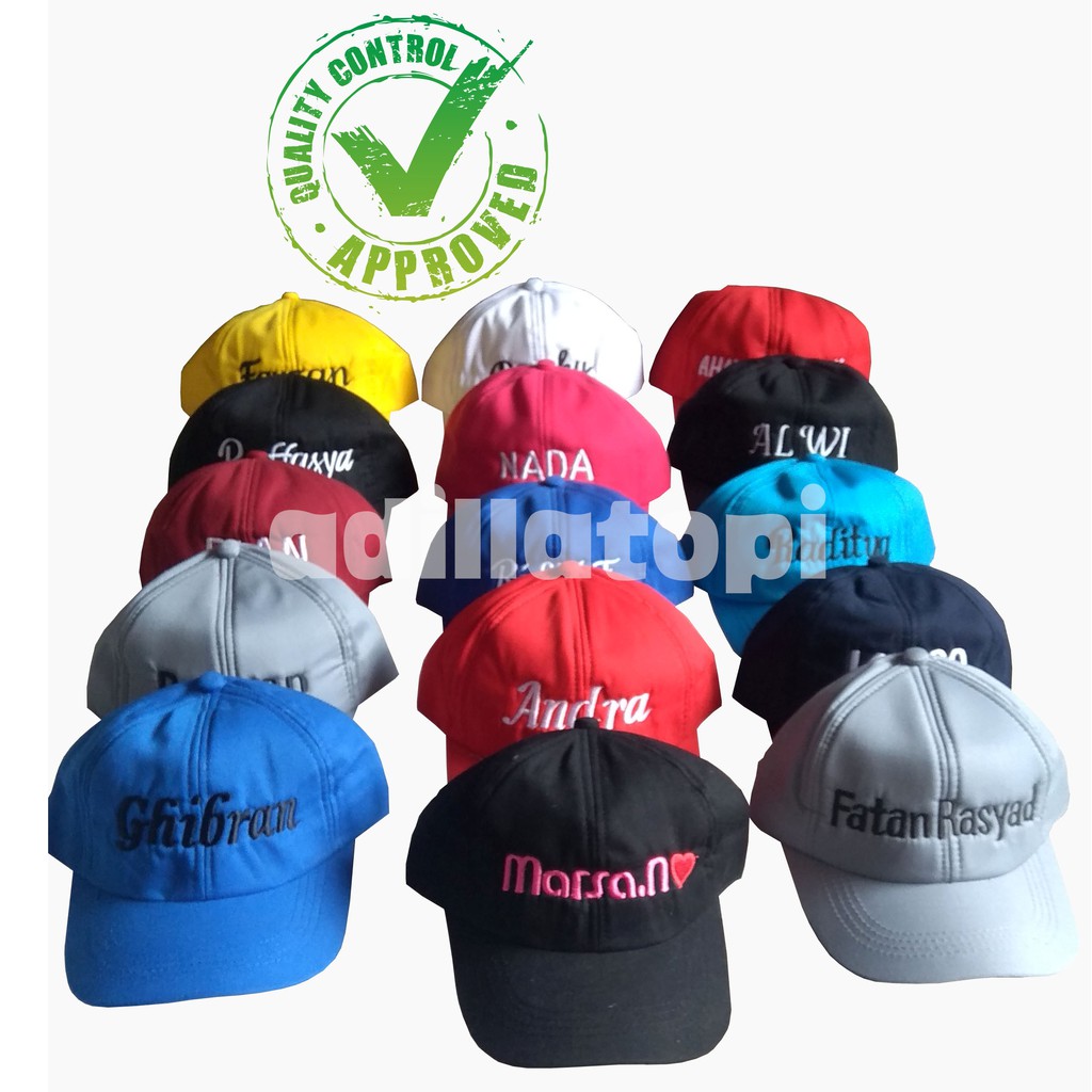 Topi anak GRATIS bordir nama sendiri