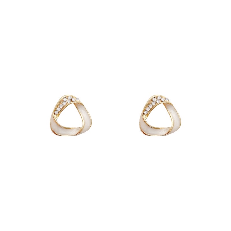 VINJOTAN - ANTING TUSUK KOREA SEGITIGA GOLD STERLING SILVER S925