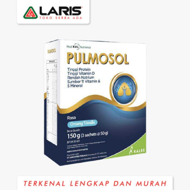 

PULMOSOL - Rasa creamy Vanila - Nutrisi Susu Untuk penderita Gangguan Pernafasan PPOK Covid 19*