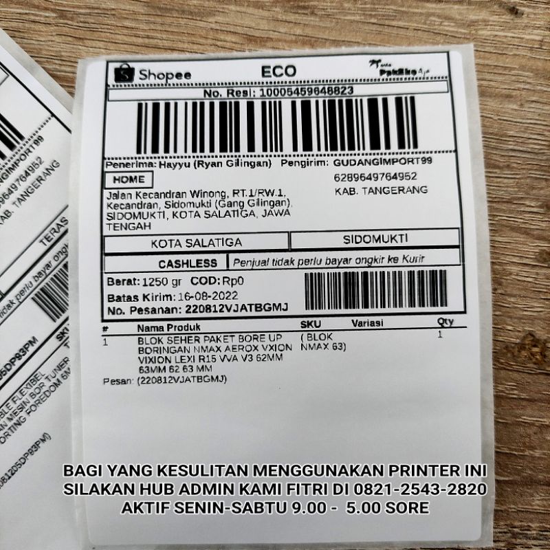 PRINTER THERMAL 80MM CETAK RESI PENGIRIMAN BARCODE DLL 80 MM