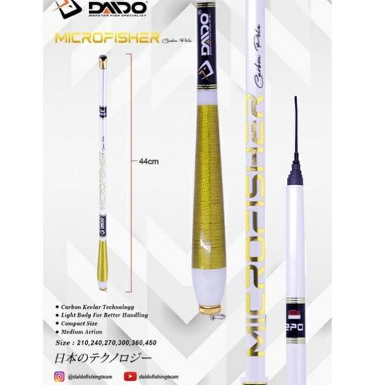 ㊔ TEGEK DAIDO MICROFISHER 44CM BAHAN CARBON KEVLAR NEW ARRIVAL 3780 ⁂