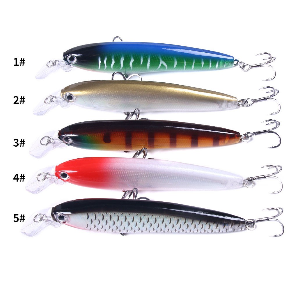 Hengjia 1pc Umpan Pancing Hardlure Tiruan Bentuk Ikan Kecil 11.5cm 16.5g Dengan 3 Kail Treble