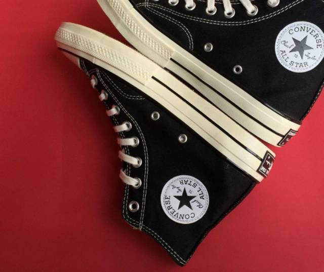 SEPATU CONVERSE 70S HIGH EGRET  BLACK WHITE MADE IN VIETNAM