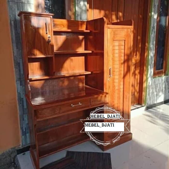 meja belajar anak minimalis modern kayu jati