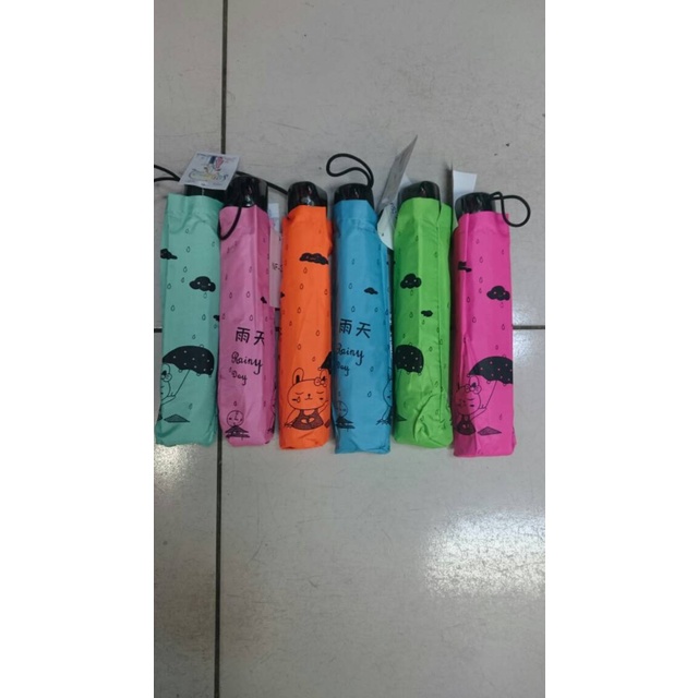 PAYUNG LIPAT 3 MODEL MANGKOK MOTIF RAINY DAY