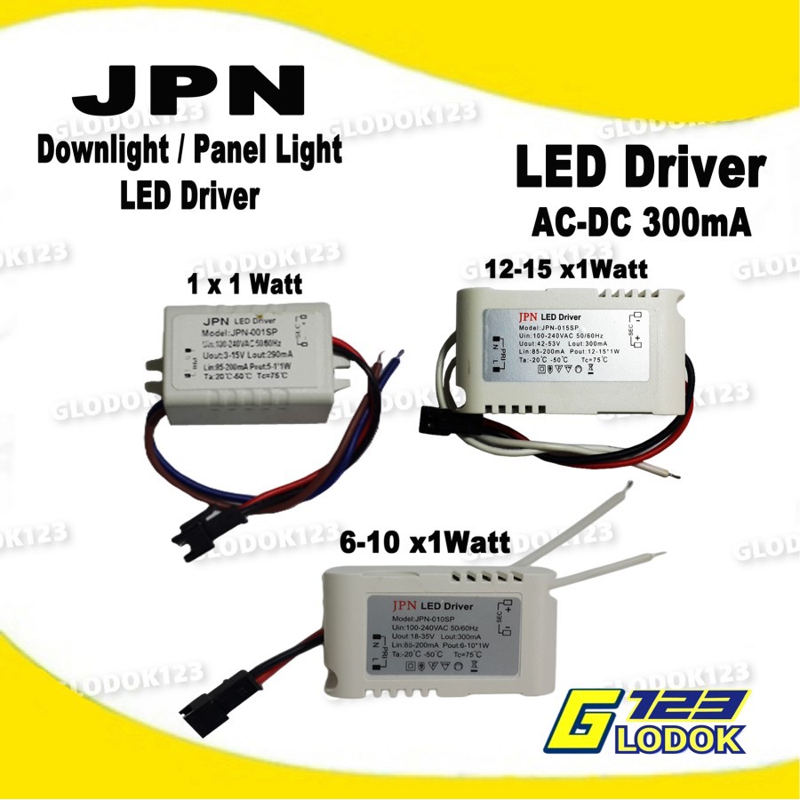 LED Driver 1*1Watt, 3-5*1Watt, 6-10*1Watt, 12-15*1Watt Casing Plastik