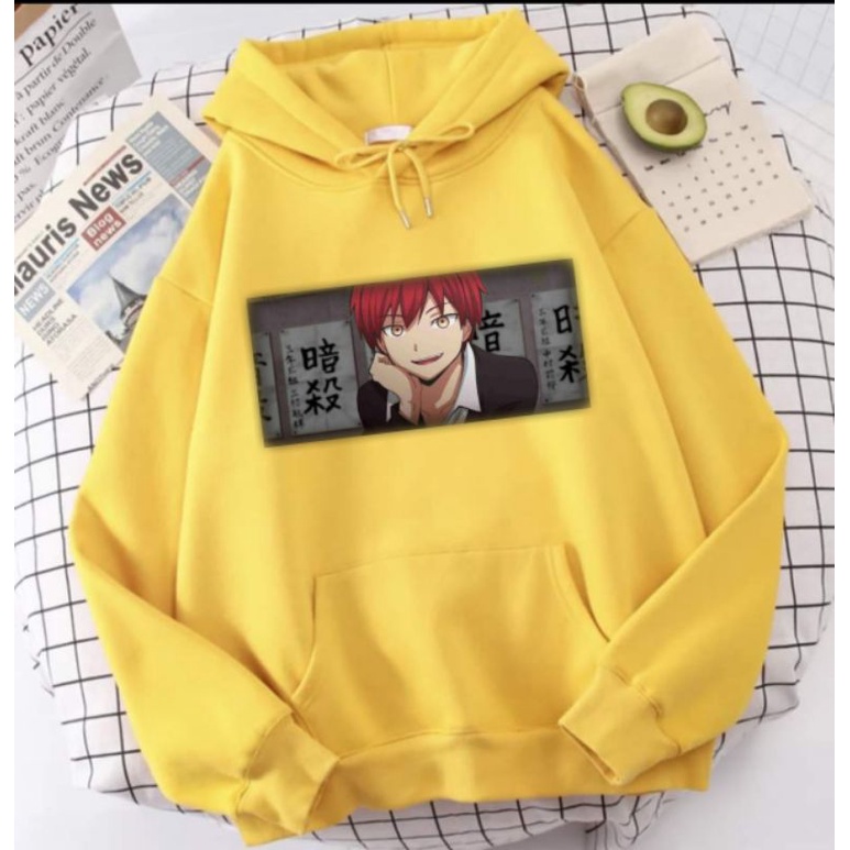 Hoodie Hangat Karma Akabane assasiation school pria wanita anime