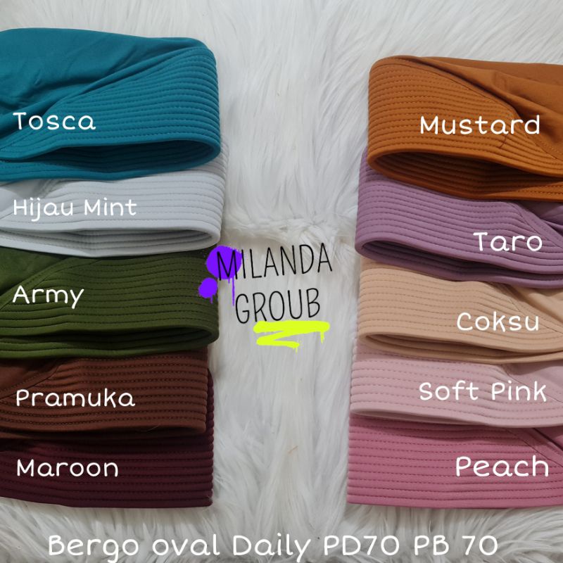 Hijab Bergo Hamidah Bergo Oval Jersey premium Harian PD70 PB70