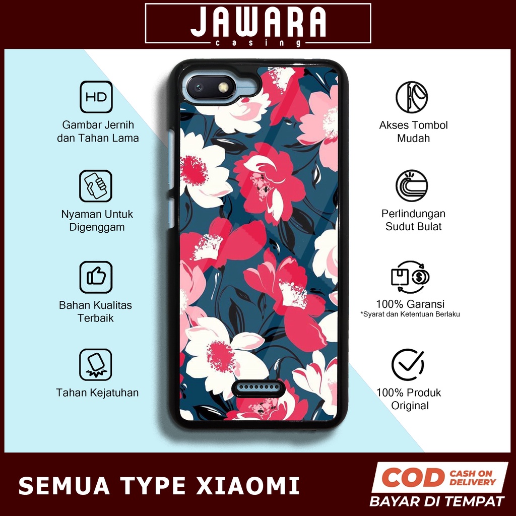 Case Redmi 6A Case Hp Xiaomi Redmi 6A Premium Glossy Jawara Casing [FLWR] Casing Hp Redmi 6A Aesthet