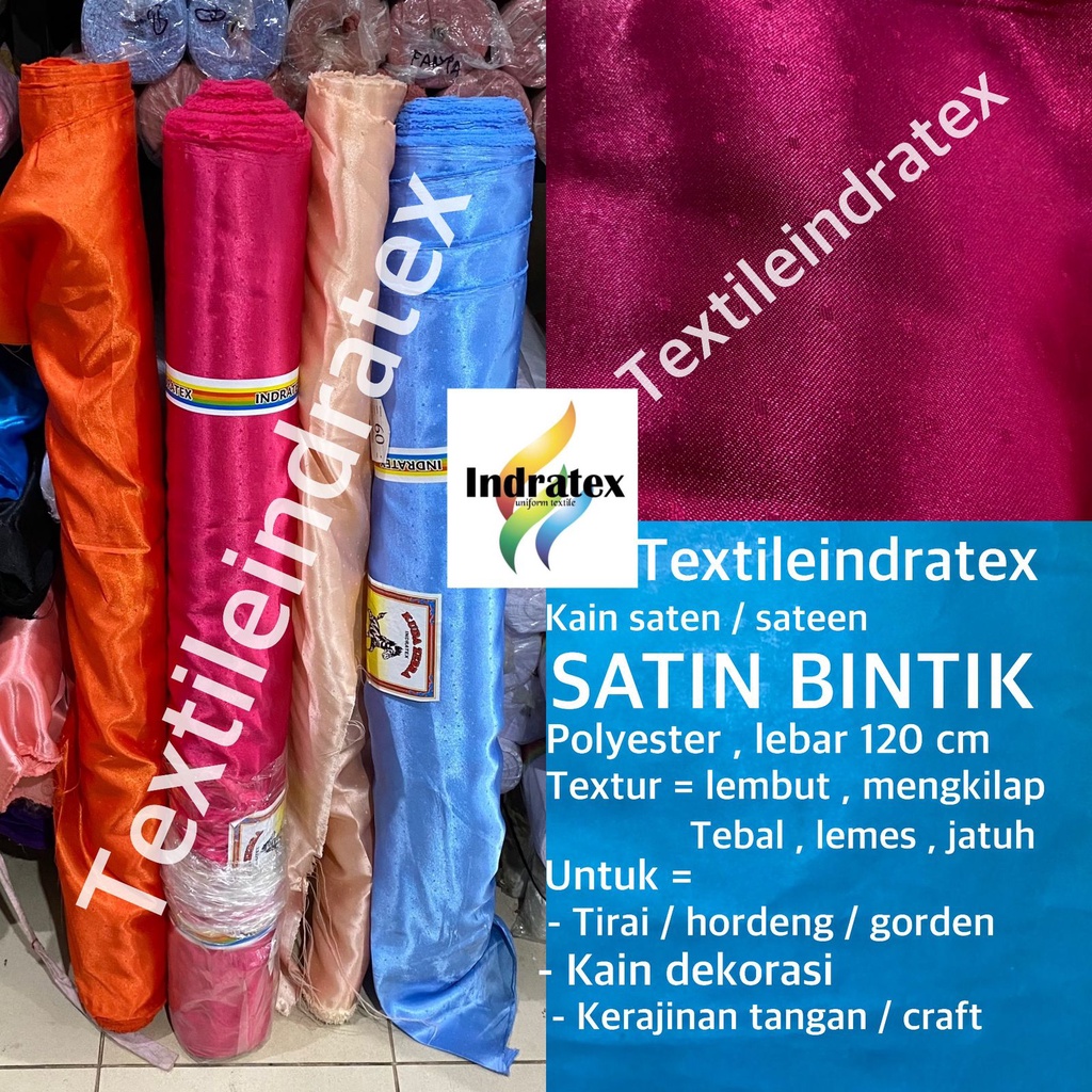 ( per setengah meter ) KAIN SATIN SATEN BINTIK LEBAR 120 CM BAHAN HORDENG GORDEN SCHRUNCIE HAMPERS PARSEL CRAFT KERAJINAN TANGAN