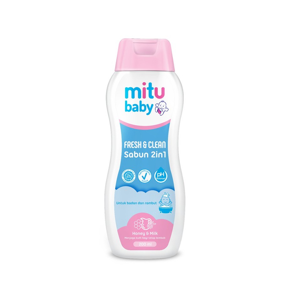 Mitu Baby Fresh &amp; Clear Sabun 2in1 Botol 200ML ORIGINAL-BPOM