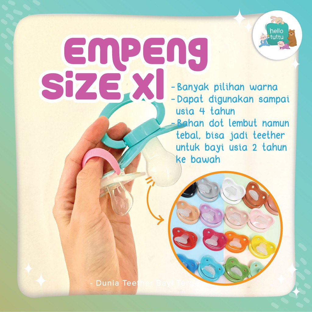 Empeng Bayi Ukuran Besar Xl Hellotuttu Bpa Free Bisa Jadi Teether Gigitan Dot Bayi Shopee Indonesia