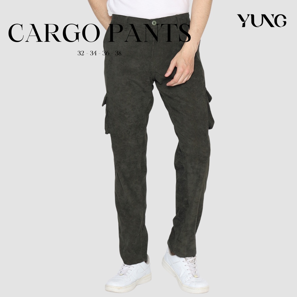 Celana Cargo Corduroy Pria YUNG