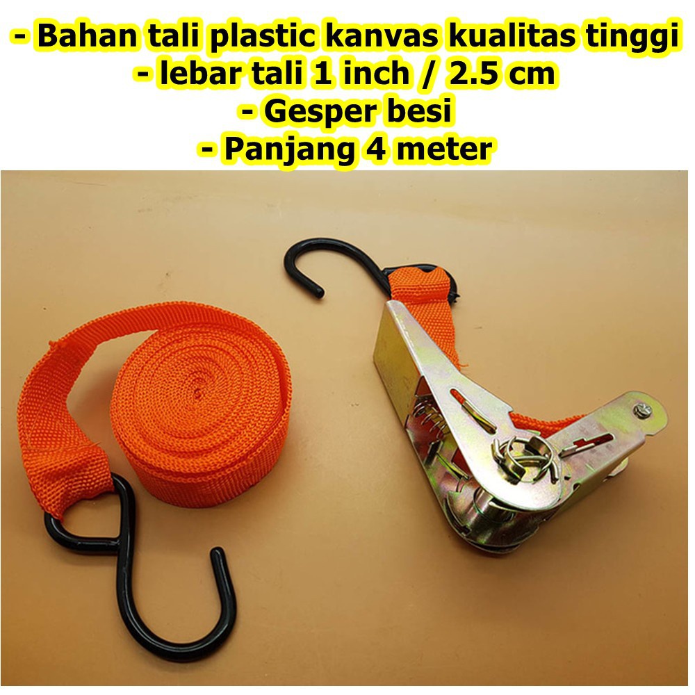 Tali Pengikat Barang Di Motor Ratchet Tie Down Set Gesper Tali Tiedown