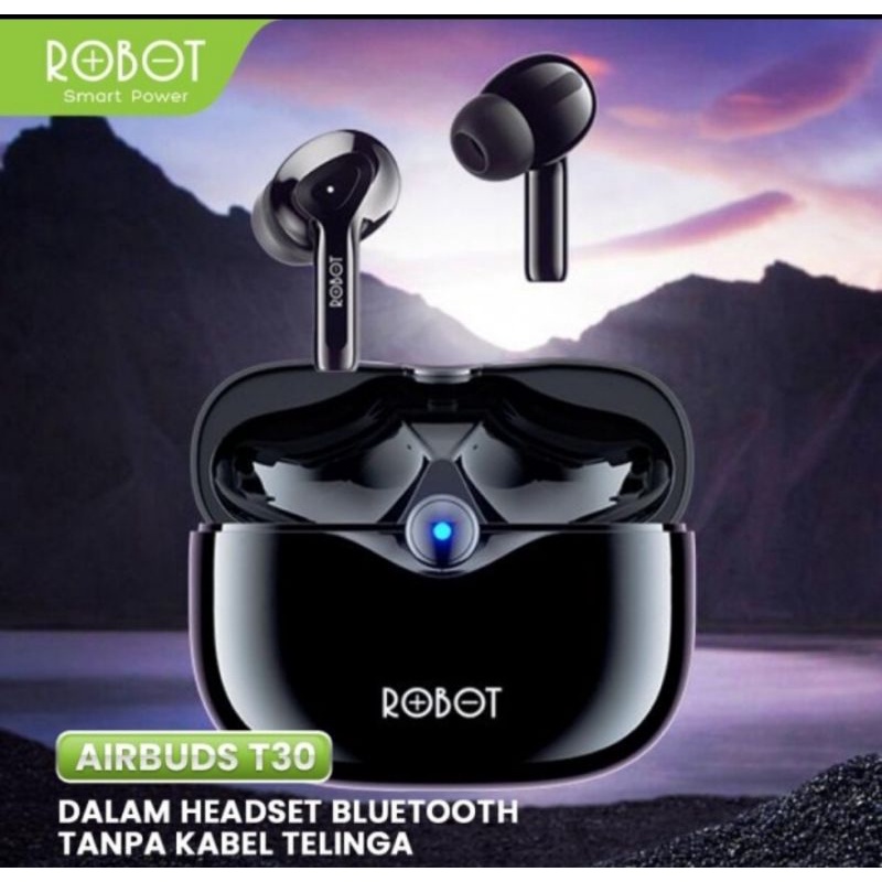 ROBOT Headset Bluetooth T30 Airbuds Earphone Earbuds TWS