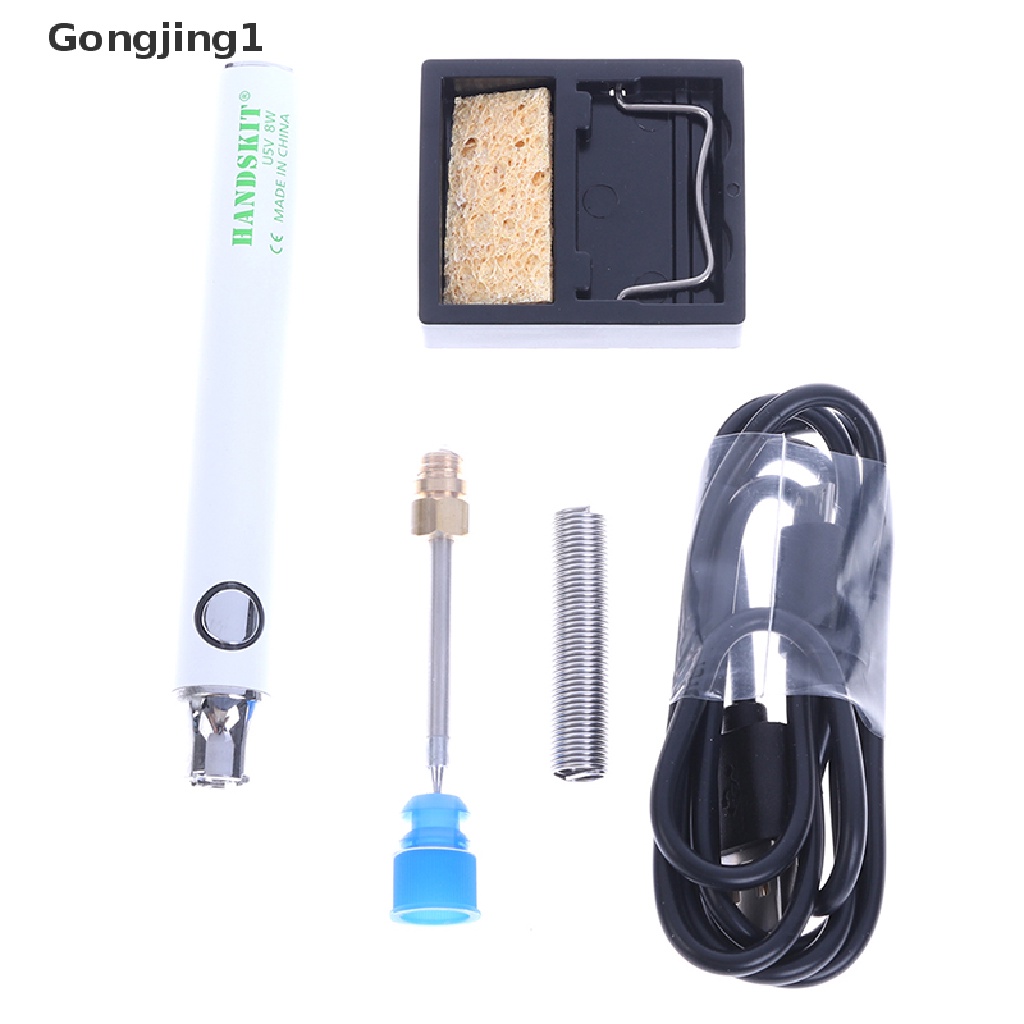 Gongjing1 Set Solder Besi 5V 8W Suhu Adjustable Dengan Kabel USB