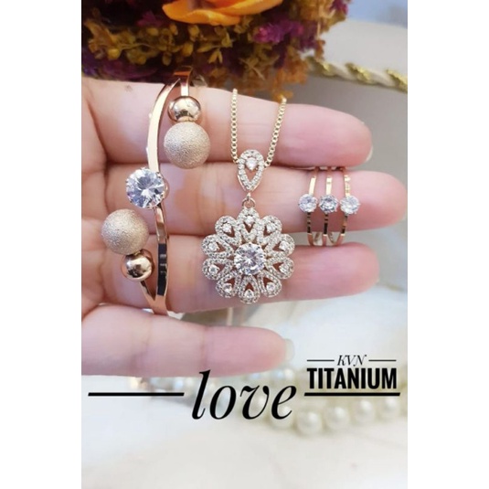 TiTanium set kalung gelang dan cincin 63738