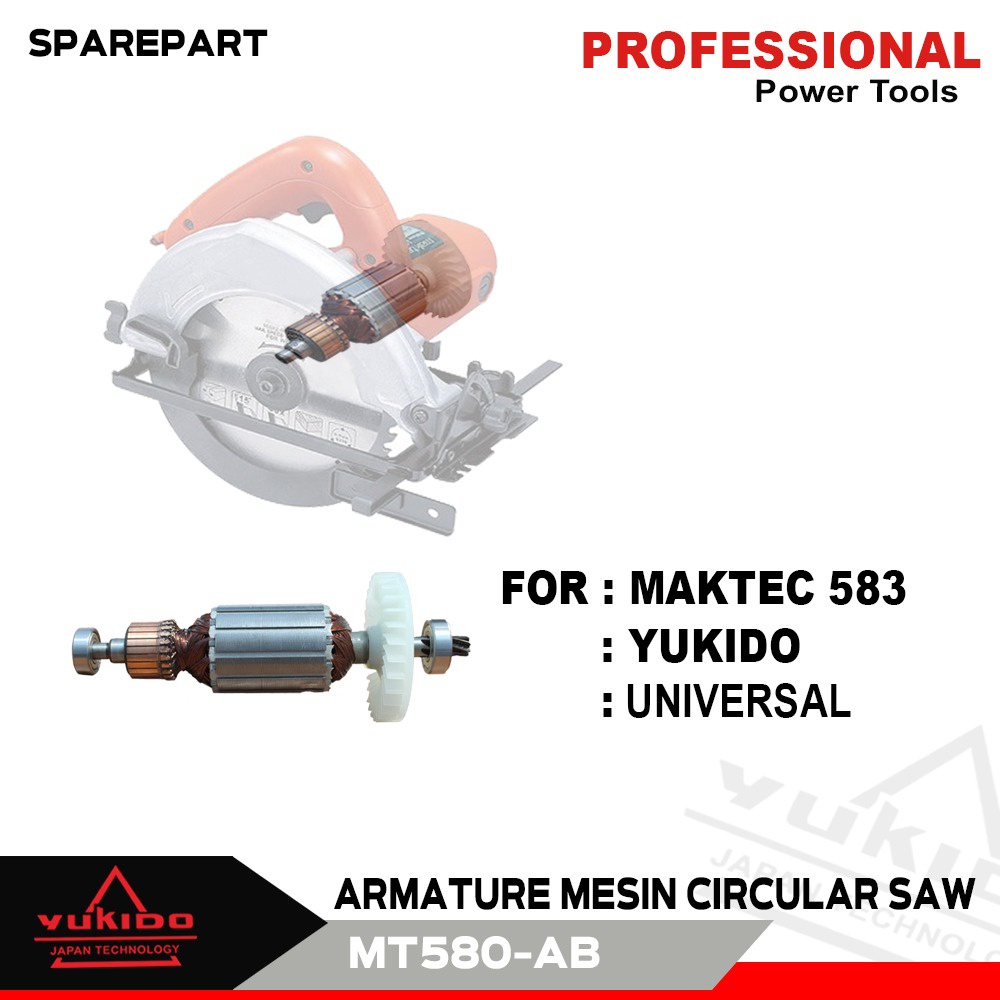 YUKIDO !!!! TERMURAH ARMATURE MESIN SERKEL MT580/MT583 /ARMATURE / ANGKER MESIN SERKEL MAKTEC MT-580/MT-583 Armature DCA angker mesin potong kayu MAKTEC MT 580 / 583 circle circular saw 7&quot;