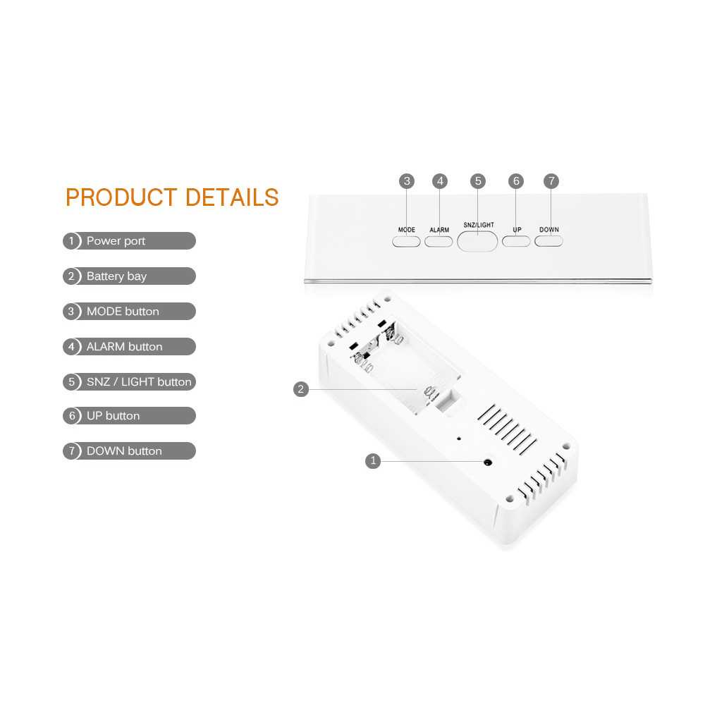 Jam Meja LED Digital Mirror Clock with Temperature -TS-570