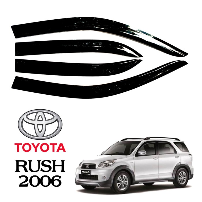 TALANG AIR MOBIL TOYOTA RUSH 2006 MODEL SLIM AKRILIK HITAM