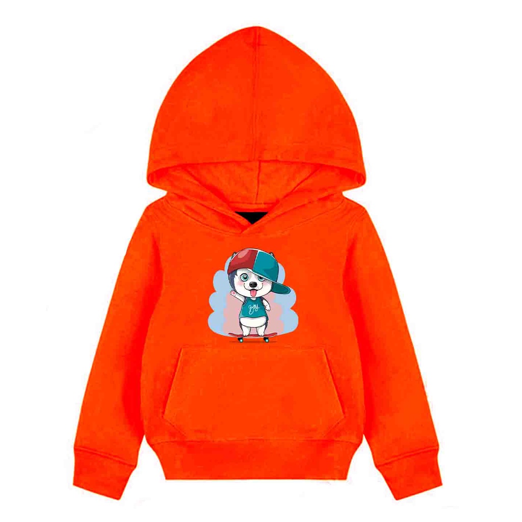 Hoodie Anak Skate Wolf Sweater Pakaian Fleece Anak M - XL