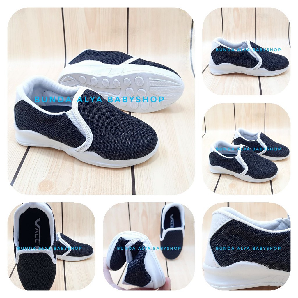 Sepatu Anak Laki Laki 2 - 3 Tahun Sport HITAM Sepatu Anak Cowok Cewek Sport Slip ON Alas Karet Anti Licin  Size 22 - 35