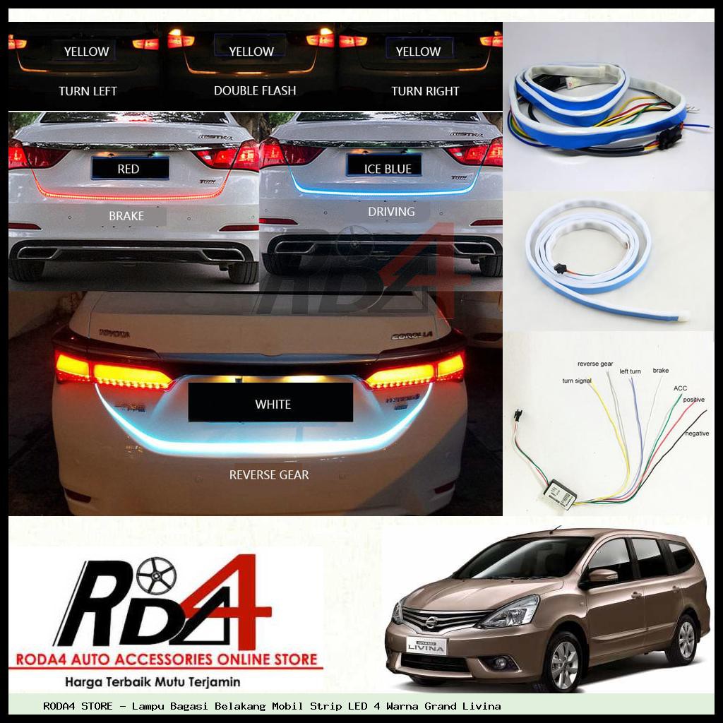 Lampu Bagasi Belakang Mobil Strip LED 4 Warna Grand Livina