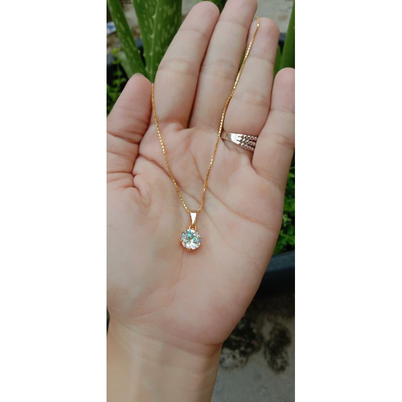 kalung emas muda motif itali 1 set dengan liontin 3,5 grm