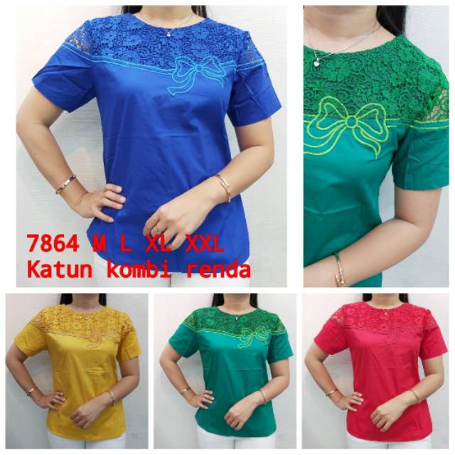 Blouse chibi katun combi brokat