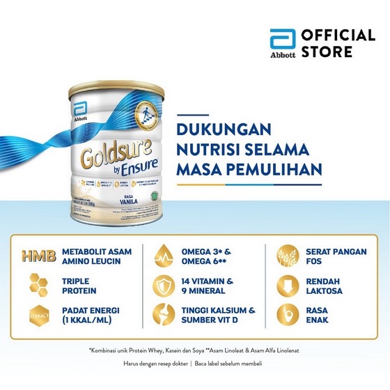 ✔️  SUSU ENSURE GOLDSURE VANILA 900 GRAM [ SUSU NUTRISI DEWASA ]