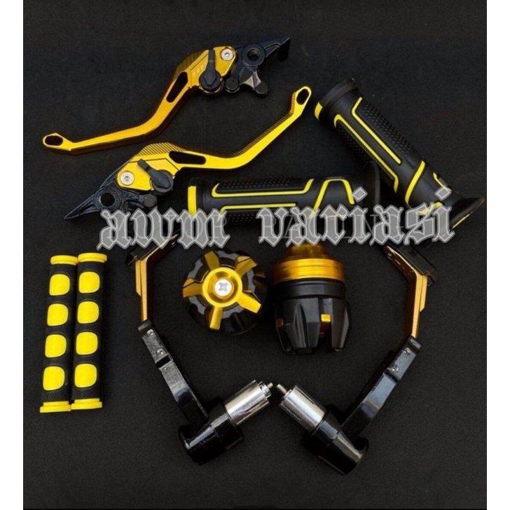 PAKET VARIASI 5 ITEM HANDLE CNC STELAN + HANDGRIP ROBOT + JALU AS + KARET HANDLE COCOK SEMUA MOTOR