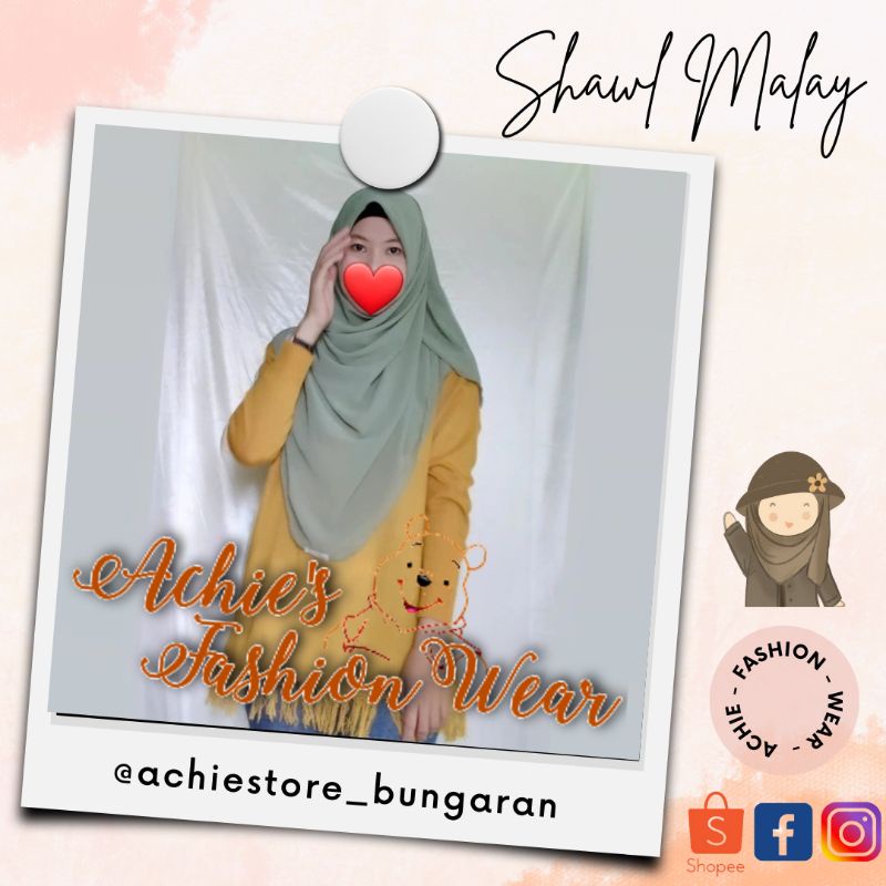 Pashmina Shawl Malaysia / Jilbab / Hijab Malaysia / Shawl Malay / Hijab Achie