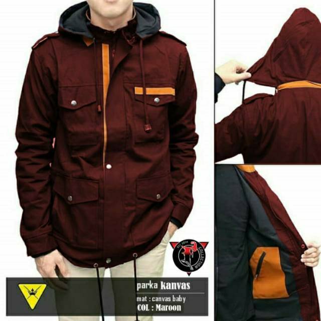 Jaket parka kanvas ready 6 warna A grade