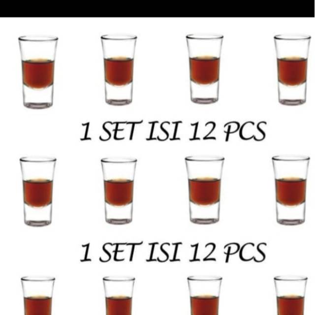 1 Set / Inn Gelas Sloki / Shot Glass Isi 12 Pcs/ Sloki Glass