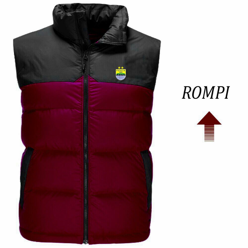 Jaket Rompi Merah Maroon Logo Persib
