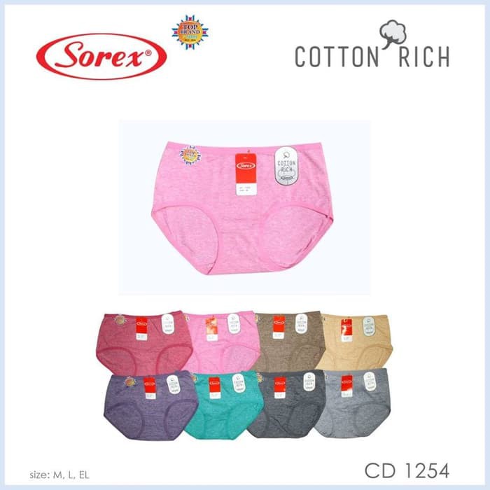 Sorex Celana Dalam Wanita Polos Random Bahan Cotton Rich Art 1254 Remaja Sporty Murah