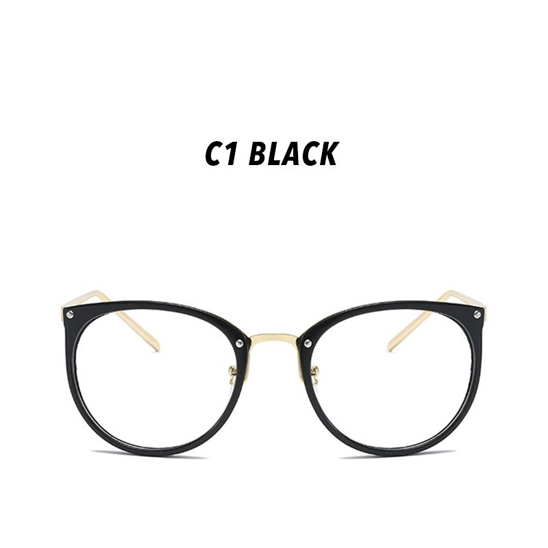 (YUZHU) Bayar di Tempat Korean Design Retro Mata Kucing Wanita Kacamata Eyeglasses