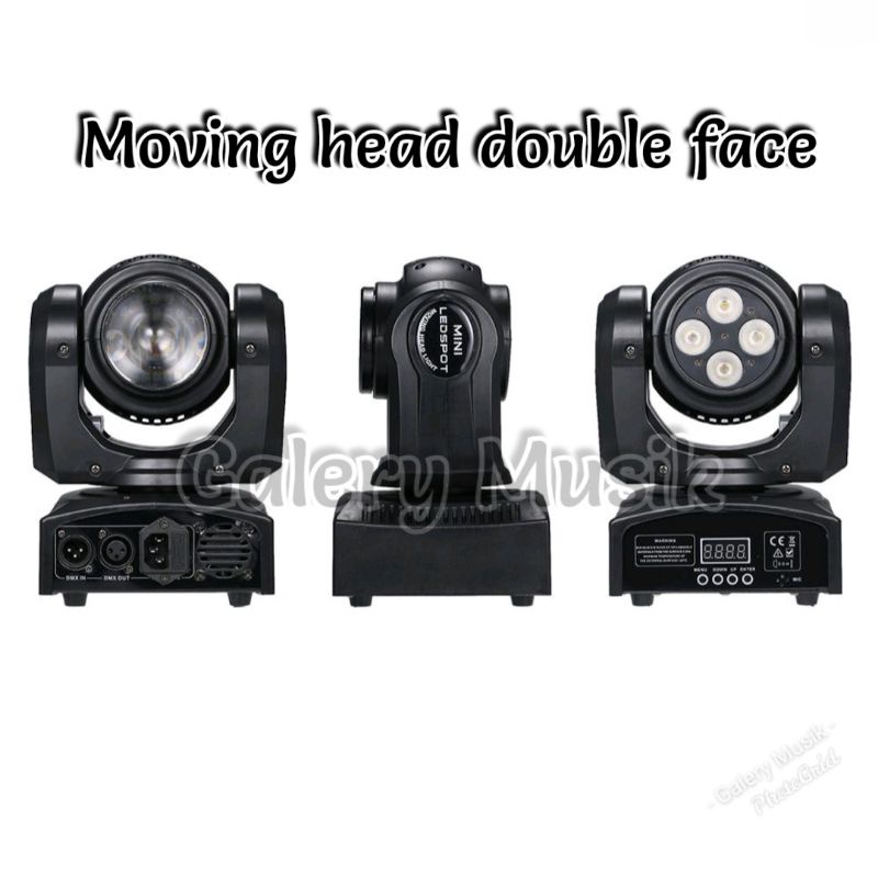 Moving head Double Face LED Mini Moving Head Light DMX 80W RGBW 4in1 Beam Wash Spot Disco Dj Equipme