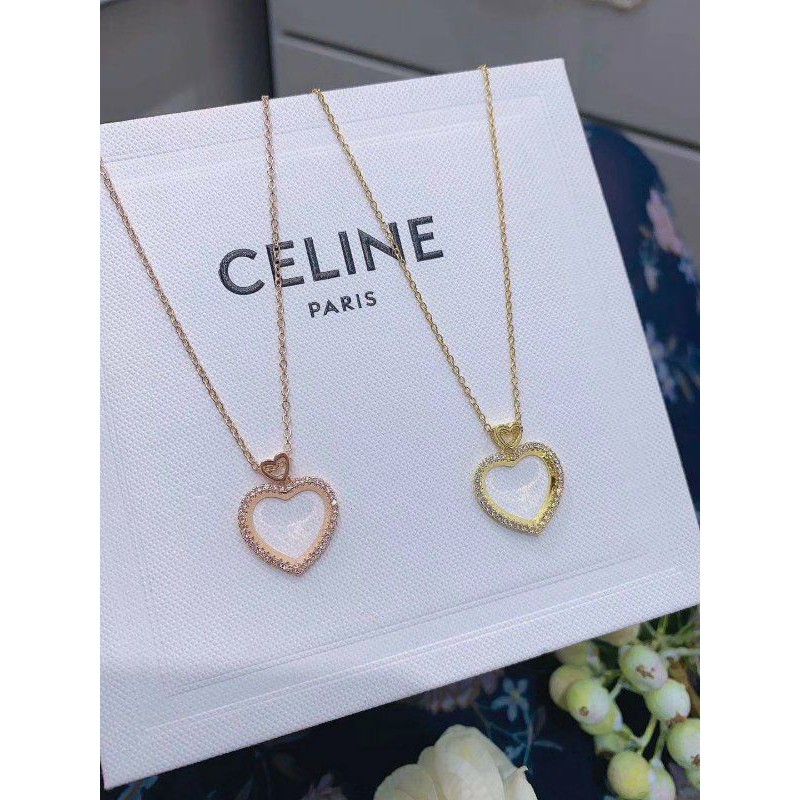 kalung Love permata zircon titanium asli anti karat tidak alergi uk 45Cm KT-48