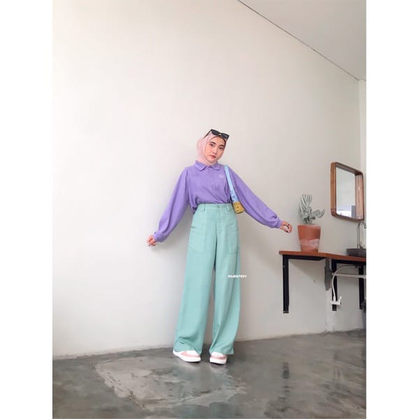 NEW- KULOT WANITA JUMBO / HIGHWAIST KULOT FUSHIA / CELANA KULOT