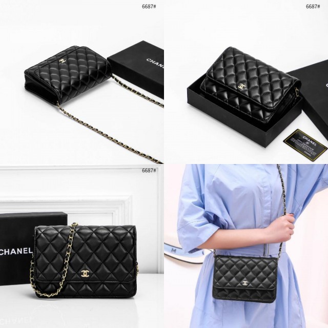 Tas  CHANEL WOC GHW LAMBSKIN WITH BOX 6687