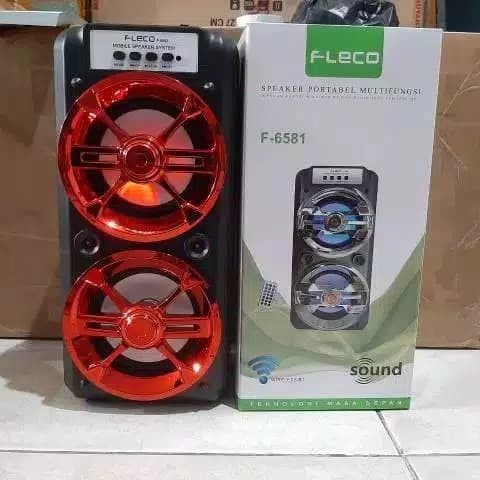 MURAH!!! Speaker Karaoke Bluetooth Fleco F-6581 / F-6582 Free Mic Dan Remot Extra Bass Berkualitas